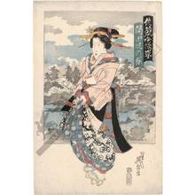 渓斉英泉: Cherry blossoms on the Sumida embankment - Austrian Museum of Applied Arts