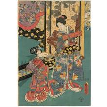 Utagawa Kunisada: In the palace (title not original) - Austrian Museum of Applied Arts
