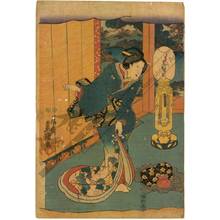 歌川国貞: The visiting Genji (title not original) - Austrian Museum of Applied Arts