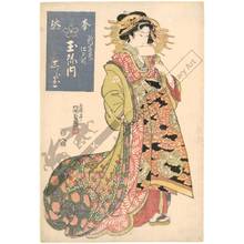 歌川国貞: Courtesan Shiratama from the Tama house on Edo street in New Yoshiwara - Austrian Museum of Applied Arts