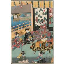 Utagawa Kunisada: Orchestra at the Horikawa palace - Austrian Museum of Applied Arts