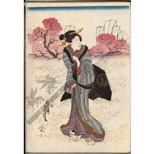 Utagawa Yoshitora: Viewing cherry blossoms (title not original) - Austrian Museum of Applied Arts