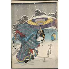 Utagawa Kunisada: Spring snow - Austrian Museum of Applied Arts