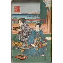 Utagawa Kunisada, 歌川国貞 (Utagawa Kunisada I)による浮世絵「Pictures of graceful figures from Azuma」