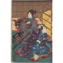 Utagawa Kunisada, 歌川国貞 (Utagawa Kunisada I)による浮世絵「Fireflies in the darkness」