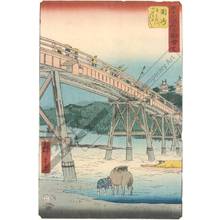 Utagawa Hiroshige: Print 39: Okazaki, The Yahagi bridge across the Yahagi river (Station 38) - Austrian Museum of Applied Arts