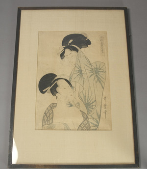 喜多川歌麿: Two women after bath from the series Elegant Pines of Fivefold Needles (Furyu goyo no matsu) - メトロポリタン美術館