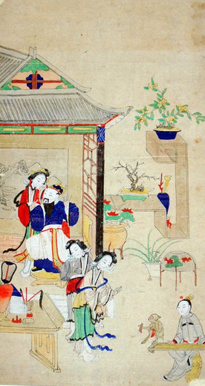無款: Bo Yi Gao and the White Gibbon Entertain King Zhou - メトロポリタン美術館