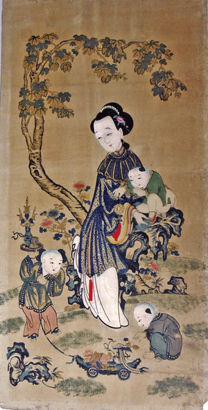 無款: Woman Playing with Three Children - メトロポリタン美術館