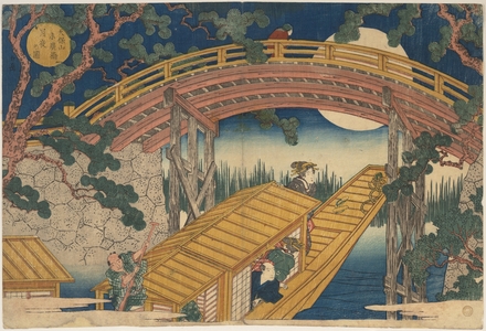 屋島岳亭: Moonlight View of Suihiro Bridge, Tempozan - メトロポリタン美術館