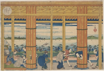 Yashima Gakutei: Shower-Shelter on the Shore of Tempozan Bay - Metropolitan Museum of Art