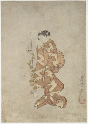 鈴木春信: Modern Representation of the Poetess Kaga no Chiyo - メトロポリタン美術館