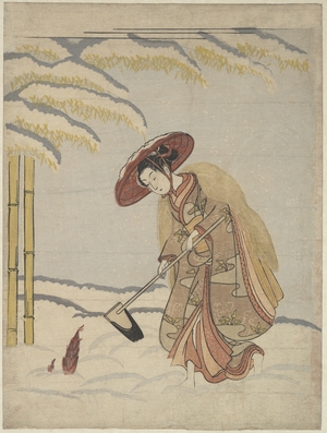 Suzuki Harunobu, 鈴木春信 (Suzuki Harunobu (Japanese, 1725–1770))による浮世絵「Meng Zong, from the series Twenty-four Paragons of Filial Piety」