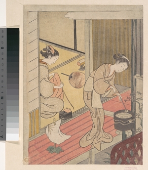 鈴木春信: The Returning Sails of the Towel Rack - メトロポリタン美術館
