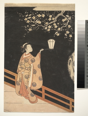 Suzuki Harunobu: Woman Admiring Plum Blossoms at Night - Metropolitan Museum of Art