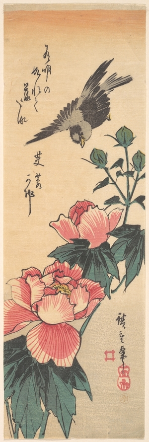 Utagawa Hiroshige: Sparrow and Hibiscus - Metropolitan Museum of Art