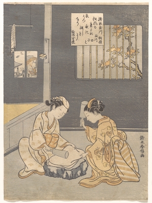 Suzuki Harunobu: Fulling Cloth at the Jewel River (Kinuta no Tamagawa) - Metropolitan Museum of Art