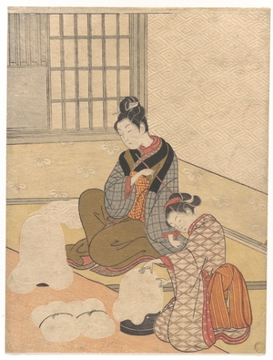 Suzuki Harunobu: Evening Snow on the Nurioke, from the series Eight Parlor Views - Metropolitan Museum of Art