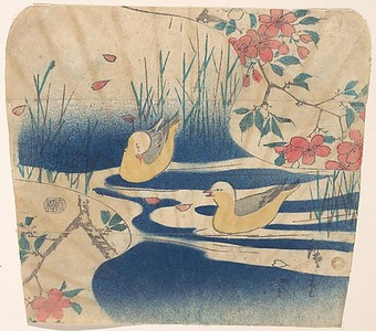 Utagawa Hiroshige: Hooded Gulls and Cherry Blossoms - Metropolitan Museum of Art