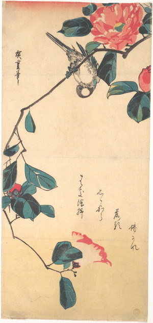 Utagawa Hiroshige: Camellia and Bullfinch - Metropolitan Museum of Art