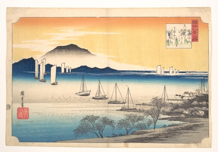 Utagawa Hiroshige: Fishing Boats Returning to Yabase - Metropolitan Museum of Art