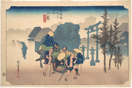 Utagawa Hiroshige: Morning Mist at Mishima - Metropolitan Museum of Art