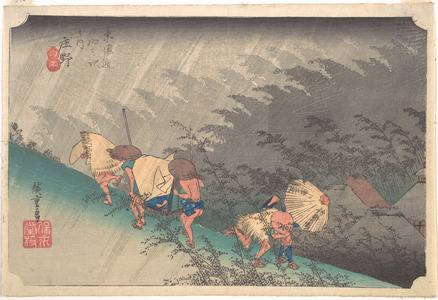 Utagawa Hiroshige: Sudden Shower in Shôno - Metropolitan Museum of Art