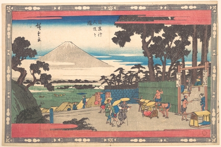 Utagawa Hiroshige, 歌川広重 (Utagawa Hiroshige (Japanese, 1797–1858))による浮世絵「Meguro Gionin Zaka」