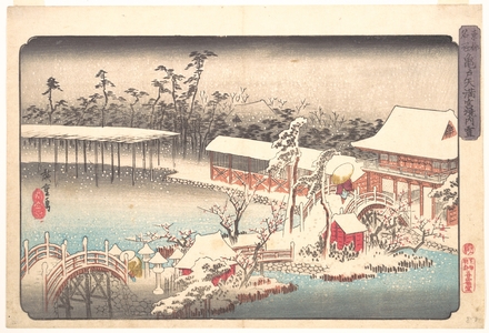 歌川広重: Tenmangû Shrine at Kameido in Snow - メトロポリタン美術館