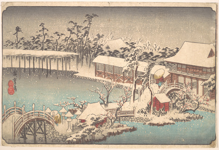 Utagawa Hiroshige: Kameido Tenmangu Keidai no Yuki - Metropolitan Museum of Art