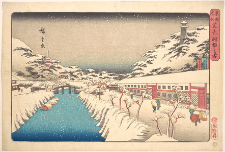 Japanese Print "Shiba, Akabane no Yuki" by Utagawa Hiroshige, 歌川広重 (Utagawa Hiroshige (Japanese, 1797–1858))