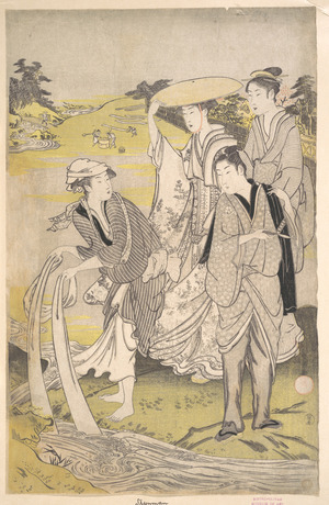 窪俊満: The Tazukuri no Tamagawa, popularly known as the Chofu no Tamagawa - メトロポリタン美術館