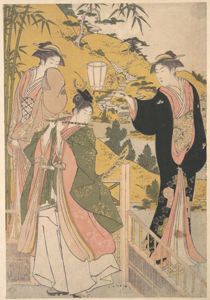 Torii Kiyonaga: Yoshitsune Serenading Jorurihime - Metropolitan Museum of Art