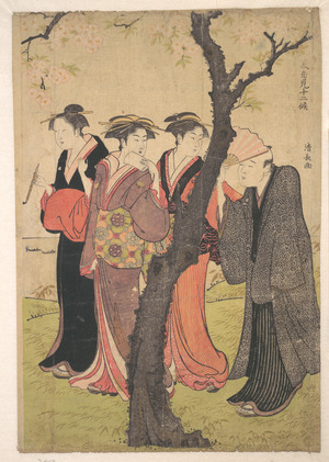 Torii Kiyonaga: Cherry Blosson Viewing at Gotenyama - Metropolitan Museum of Art