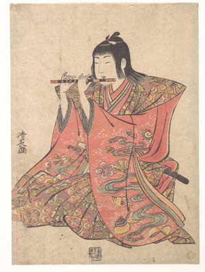 鳥居清長: A Doll Representing a Boy Playing a Flute - メトロポリタン美術館