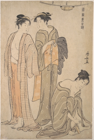 鳥居清長: Cutting the Toenails; the Toilet after the Bath - メトロポリタン美術館