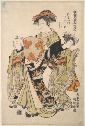 Isoda Koryusai: The Oiran Tsugatami of Tsuruya on Parade in the Yoshiwara - Metropolitan Museum of Art