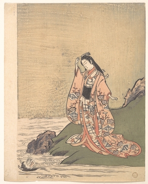 Komatsuken: A Girl on the Edge of a Stream Sees a Demon's Head in the Water - Metropolitan Museum of Art