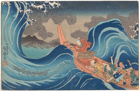 歌川国芳: Life of Nichiren: A Vision of Prayer on the Waves - メトロポリタン美術館