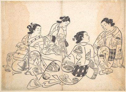 Okumura Masanobu: Group of Four Women - Metropolitan Museum of Art
