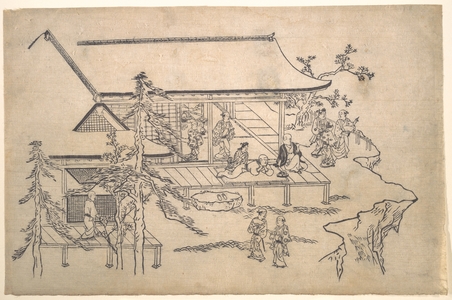 Hishikawa Moronobu: Flower-Viewing Scene - Metropolitan Museum of Art