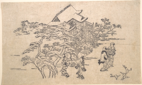 Hishikawa Moronobu: Kiyomidzu Temple in Kyoto - Metropolitan Museum of Art
