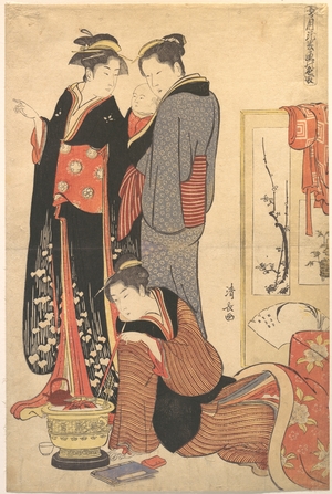 Torii Kiyonaga: Two Women Standing, Holding a Child - Metropolitan Museum of Art