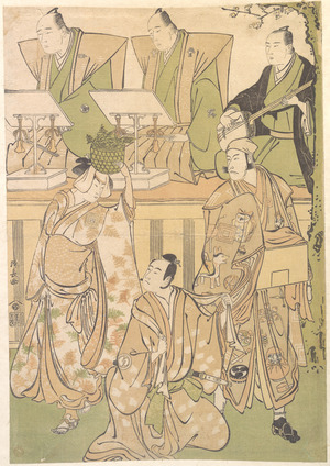 Torii Kiyonaga: Ichikawa Danjuro Fifth as Kyo no Jiro in Disguise as Dekuroku byoe the Stree Puppet-showman - Metropolitan Museum of Art