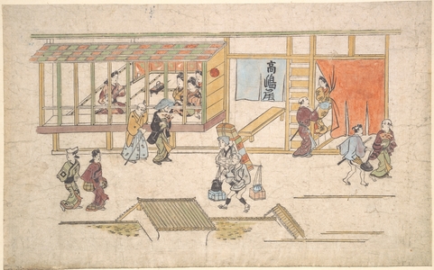 菱川師宣: Scene in the Yoshiwara - メトロポリタン美術館