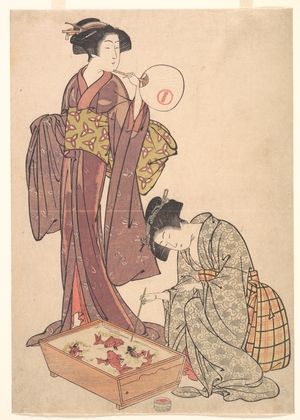 Kitao Shigemasa: Two Women Feeding Fish - Metropolitan Museum of Art