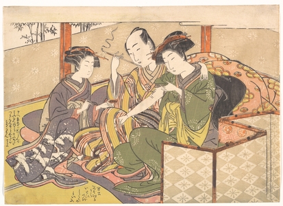 北尾重政: Servant Applying Medicinal to Geisha's Arm - メトロポリタン美術館