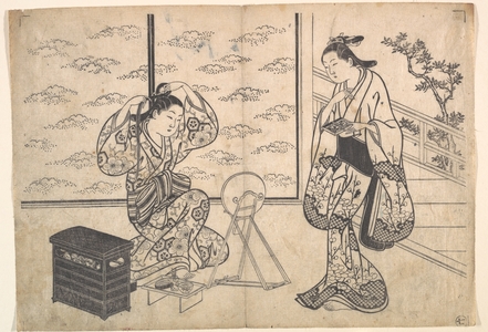 Hasegawa Mitsunobu: Two Women in a Room Opening on a Verandah - メトロポリタン美術館