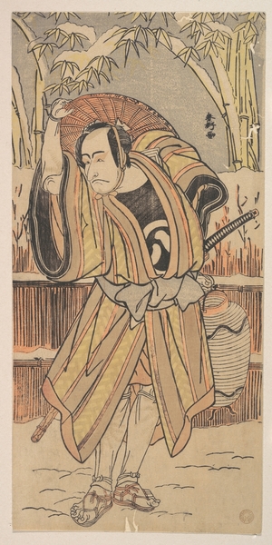 勝川春好: The Fifth Ichikawa Danjuro as a Man in Winter Apparel - メトロポリタン美術館