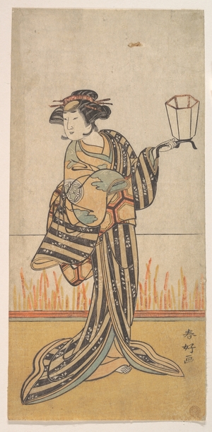 Katsukawa Shunko: Second Yamashita Kinsaku as a Woman Standing in a Room - Metropolitan Museum of Art